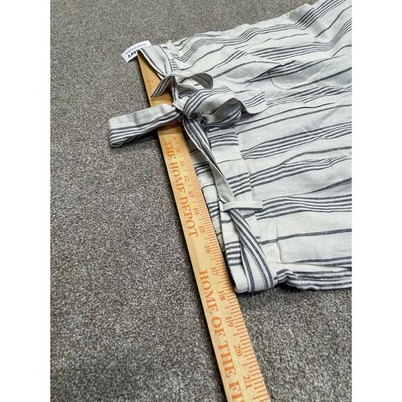 Old Navy women wide leg pin striped pants sz X-Large Tall beige/gray linen blend - Picture 9 of 11